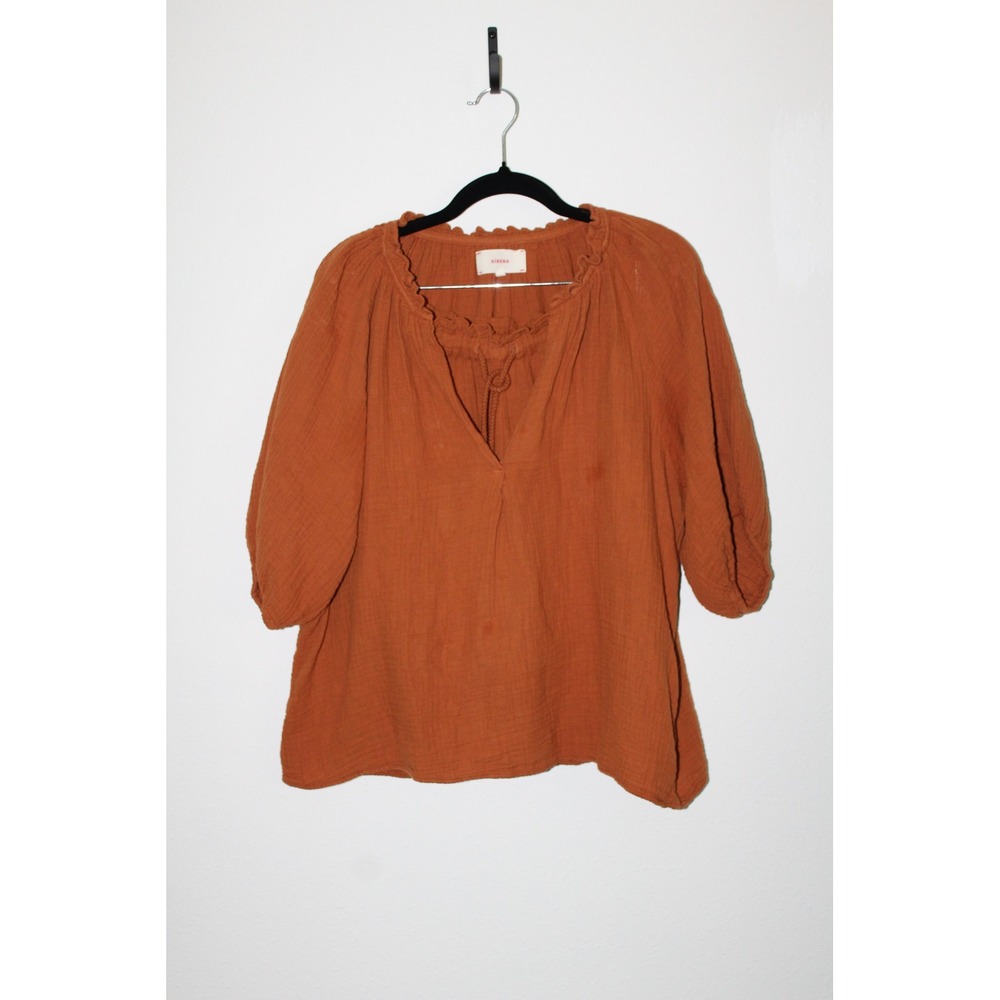 Xirena Terracotta Orange Double Gauze Cotton 2 Piece Top and Shorts Set Womens M